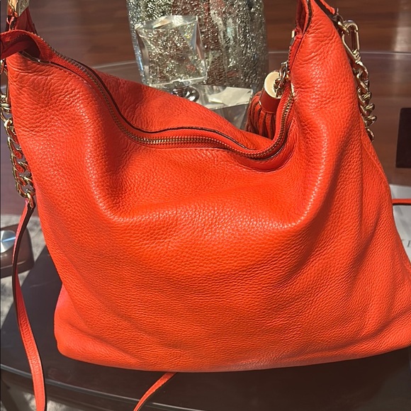 Michael Kors Orange Hobo Bag with Tassels - Picture 7 of 12